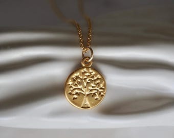 Dainty 14K Gold Filled Tree of Life Pendant Necklace