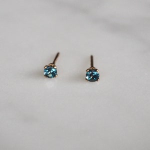 London Blue Topaz Post Earrings, 14k Gold Filled Topaz Stud Earrings, Blue Gemstone Earrings, Minimalist Earrings