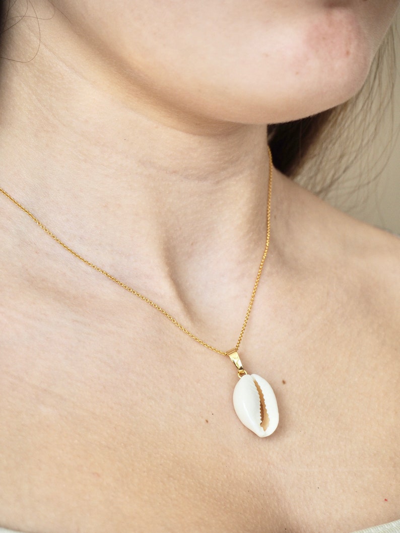 Cowrie Shell Necklace, Gold Filled Seashell Necklace, Mermaid Necklace, Beach Necklace image 9