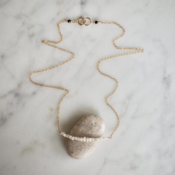 Rohdiamantkette: 14K Gold Fill, April Geburtsstein