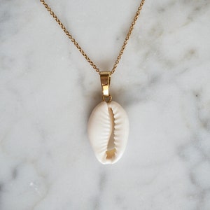 Cowrie Shell Necklace, Gold Filled Seashell Necklace, Mermaid Necklace, Beach Necklace image 1