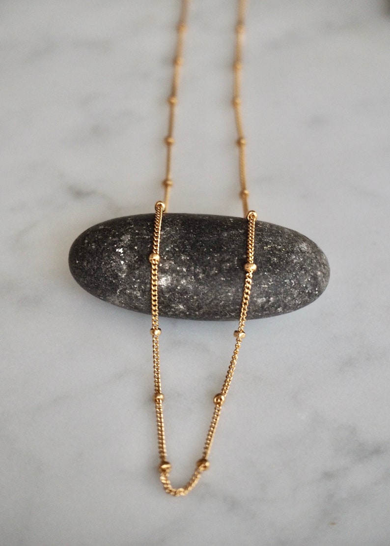 Dainty Gold Choker Gold Filled Satellite Chain Necklace
