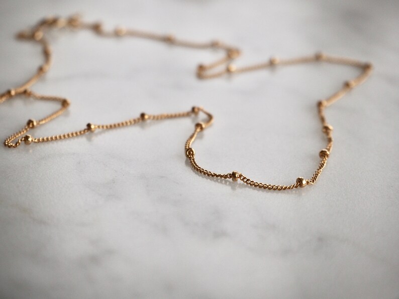 Dainty Gold Choker Gold Filled Satellite Chain Necklace