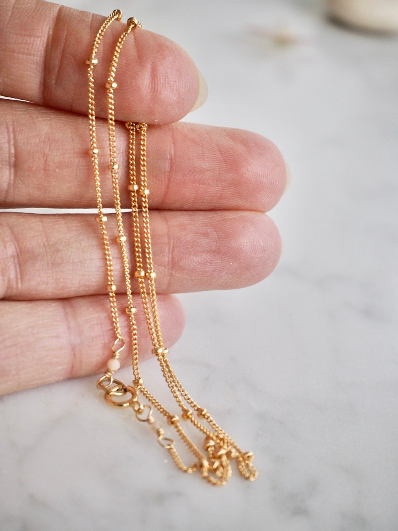 Dainty Gold Choker Gold Filled Satellite Chain Necklace