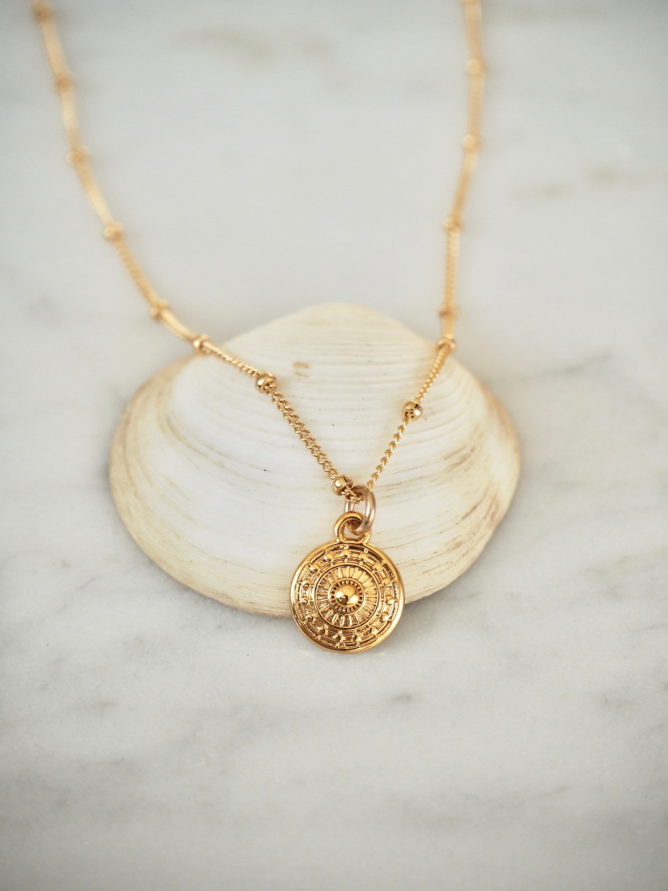 Sun Coin Charm Gold Filled Necklace Tribal Jewelry - Etsy