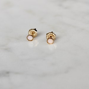 Natural Opal Stud Earrings, Gemstone Earrings, Gold Filled Gemstone Earrings, Opal Post Earrings,  Tiny Minimalist Earrings