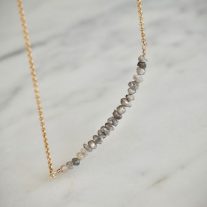 Genuine Raw Diamond Necklace, Rough Diamond Necklace, Dainty 14K Gold Filled Necklace, Sterling Silver Necklace, April Birthstone