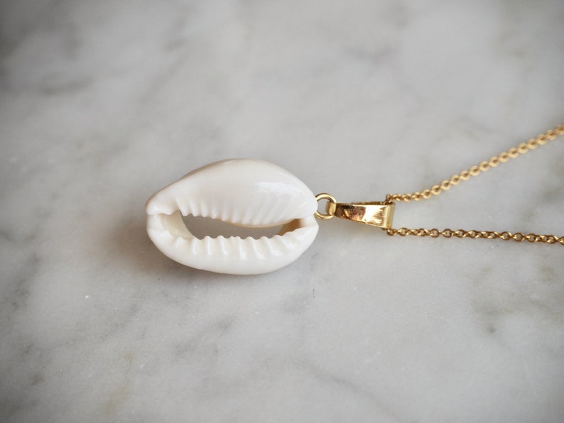 Cowrie Shell Necklace, Gold Filled Seashell Necklace, Mermaid Necklace, Beach Necklace image 2