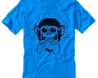 Video Game Monkey - Gamer Fan Short Sleeve Shirt