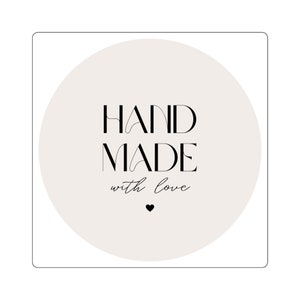 Hecho a mano con amor - Pegatinas cuadradas