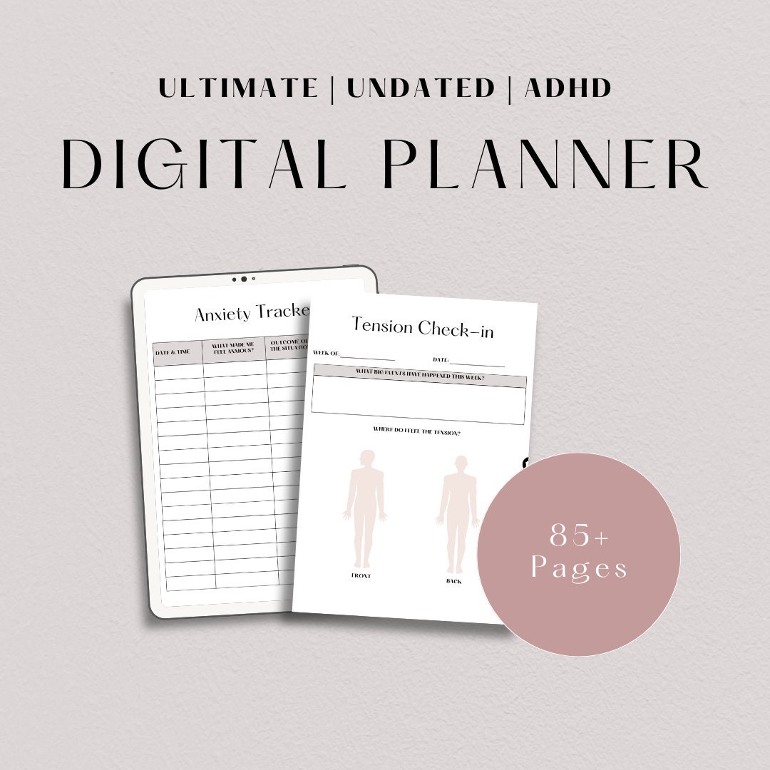 ADHD Digital Planner | Printable | Minimalist | Tracker | Undated ...