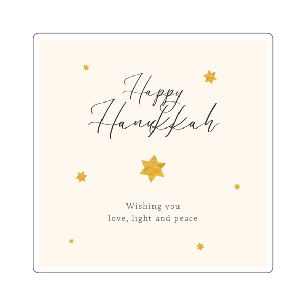 Happy Hanukkah Wishing You Peace Square Stickers