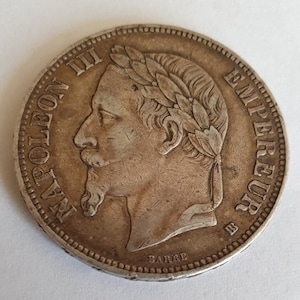 5 Francs Napoleon III laureate head 1869 Strasbourg