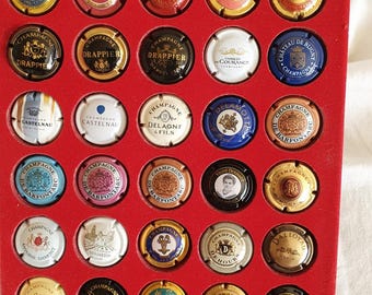 French champagne capsules/muselets, lot of 50 pieces, from large and small producers