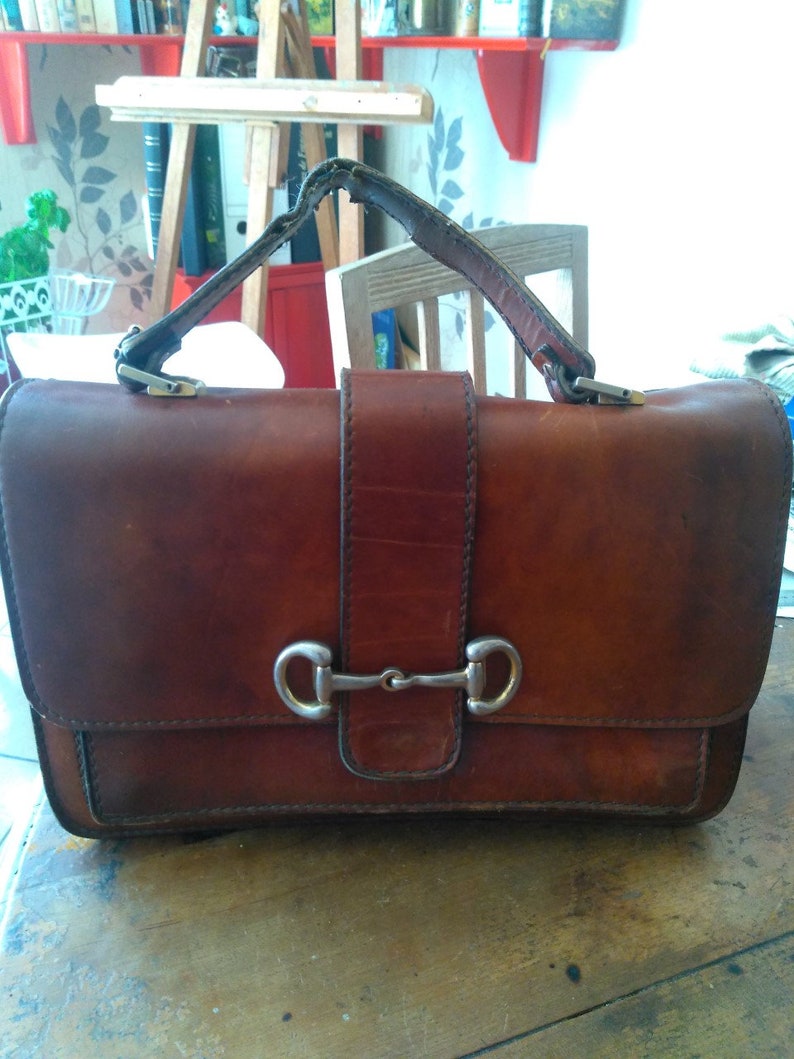 Italian made Superb brown leather bag from Mugnai brand