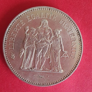 moneda 50 Francos Hércules, plata 1979.