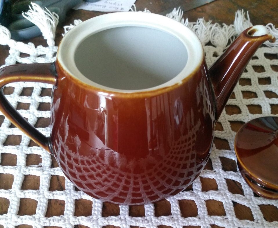 Old Villeroy and Boch Brown Ceramic Teapot Made in Luxembourg Etsy