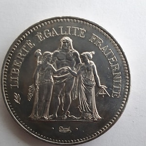 Coin, 50 Francs, Hercules, silver, 1978