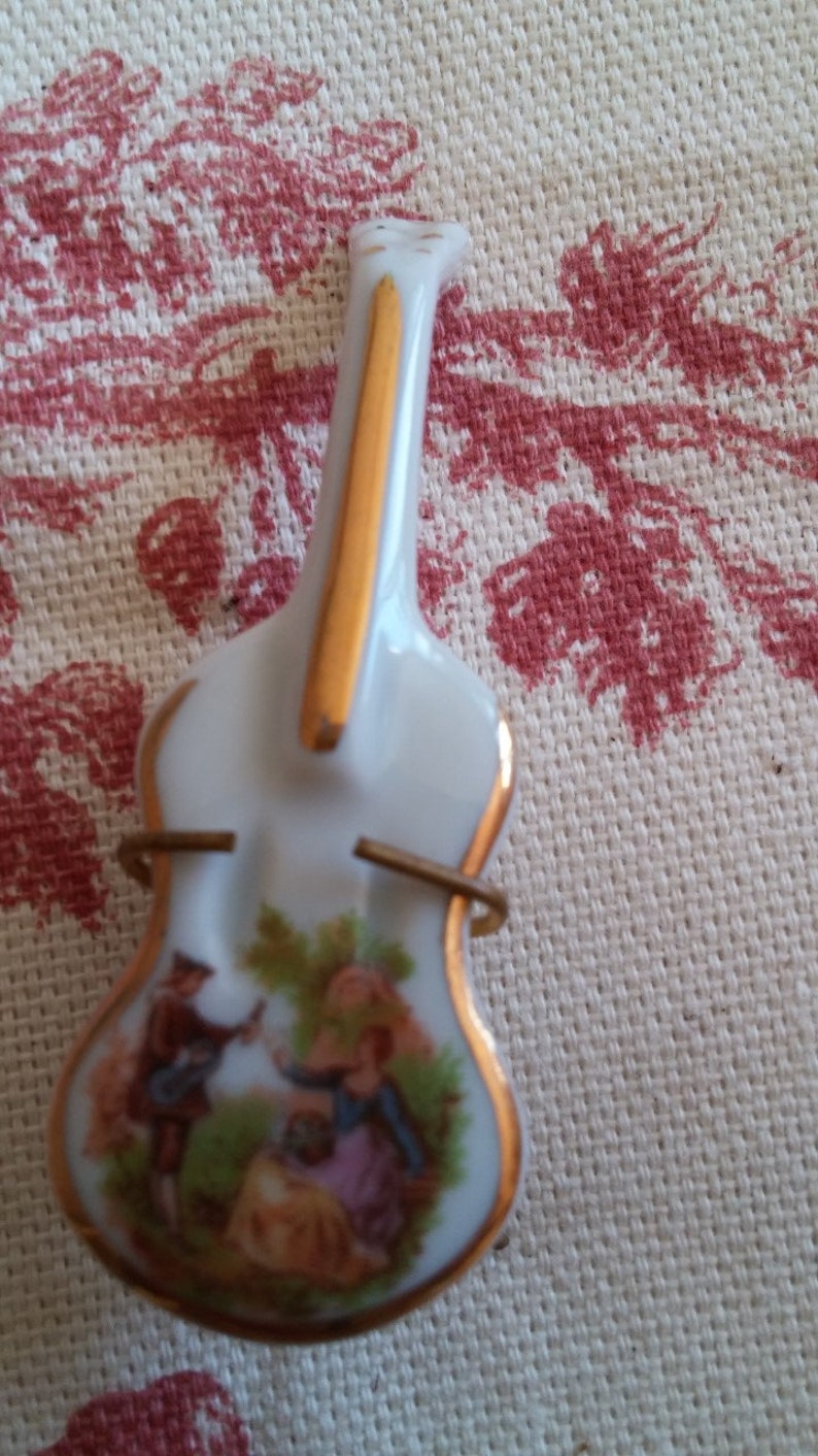Miniature Limoges porcelain violin Etsy