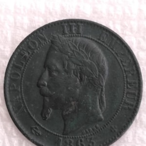 Monnaie, second empire, 5 centimes, Napoléon III, tête laurée, 1863 BB