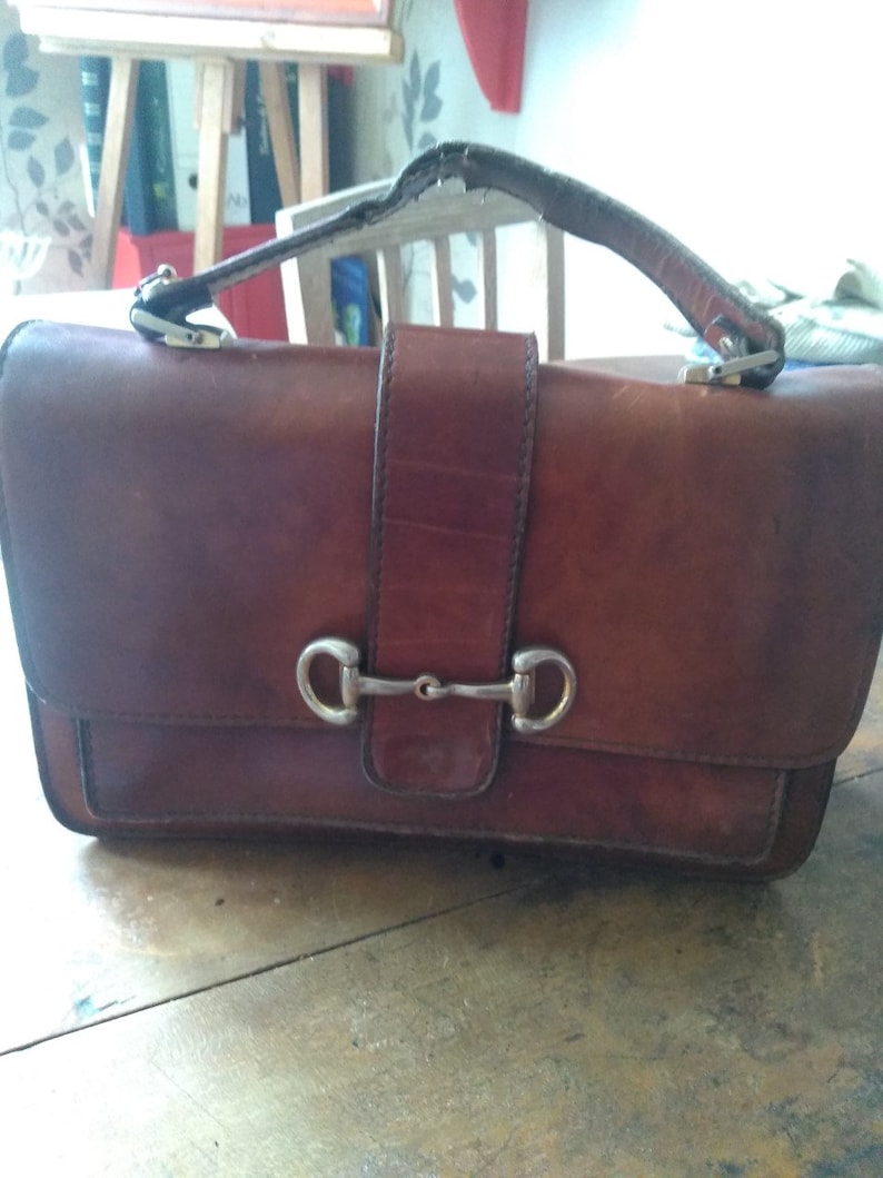 Italian made Superb brown leather bag from Mugnai brand