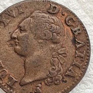 ルイ 16 世、ソル、「à l’écu」として知られる、1791 年、A、パリ