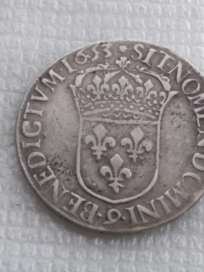 Moneda Luis XIV El grande o rey sol, escudo con mecha larga 1653 - Etsy ...