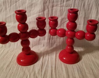 Swedish Christmas/Advent Candle Holder ~ Set of 2 ~ Scandinavian Traditional