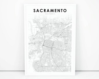 Sacramento Map Print California CA USA Art Poster City Street Road Nursery Room Wall Office Decor Printable Sacramento Map Print California CA USA Art Poster City Street Road Nursery Room Wall Office Decor Printable