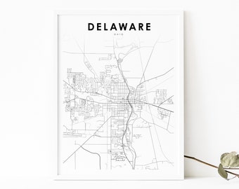 OH Map Ohio Poster Print Wilmington