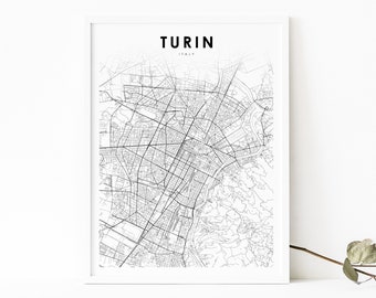 TORINO Map Print City Poster Color Art Print Wall Decor Travel Gift Request Any City Map of Torino Italy