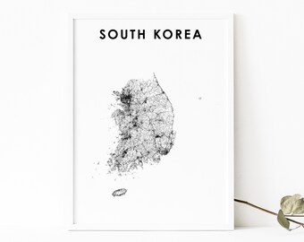South Korea Dokdo Map Print, Road Map Poster,