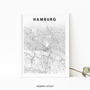 Hamburg Area Germany Map Print, Hamborg Deutschland, Map Art Poster, City Street Map Print, Nursery Room Wall Office Decor, Printable Map