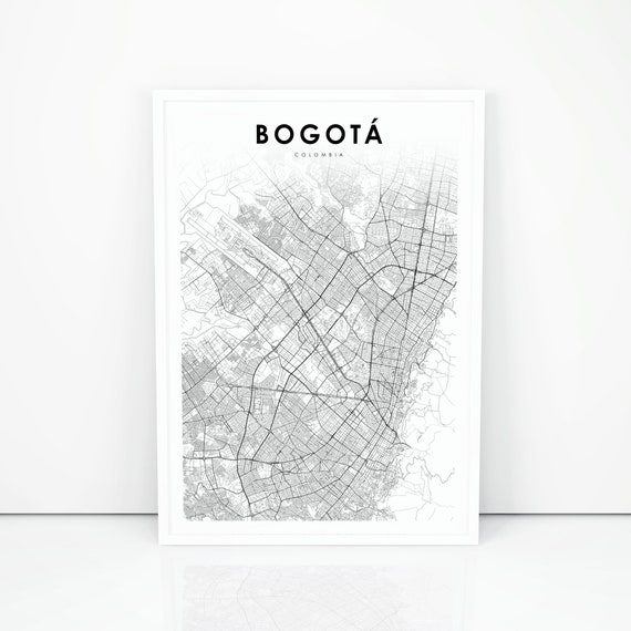 Bogota Colombia Map Print Bogota Map Art Poster City Street Etsy