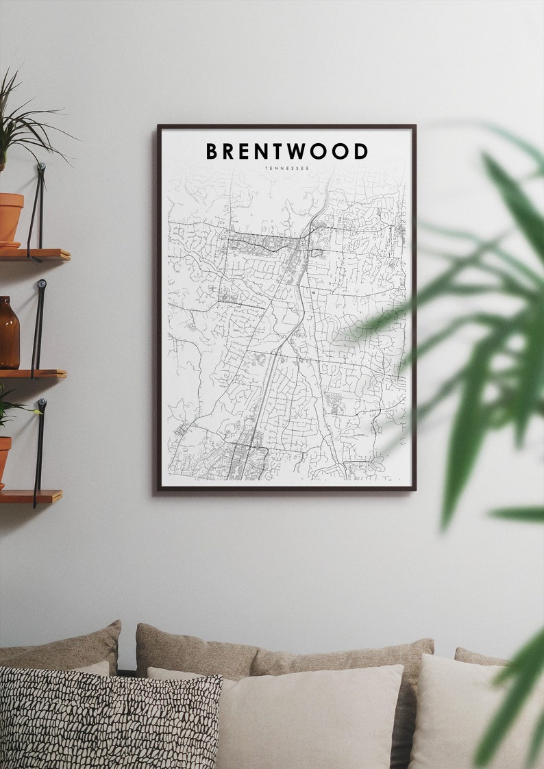Brentwood TN Map Print Tennessee USA Map Art Poster - Etsy