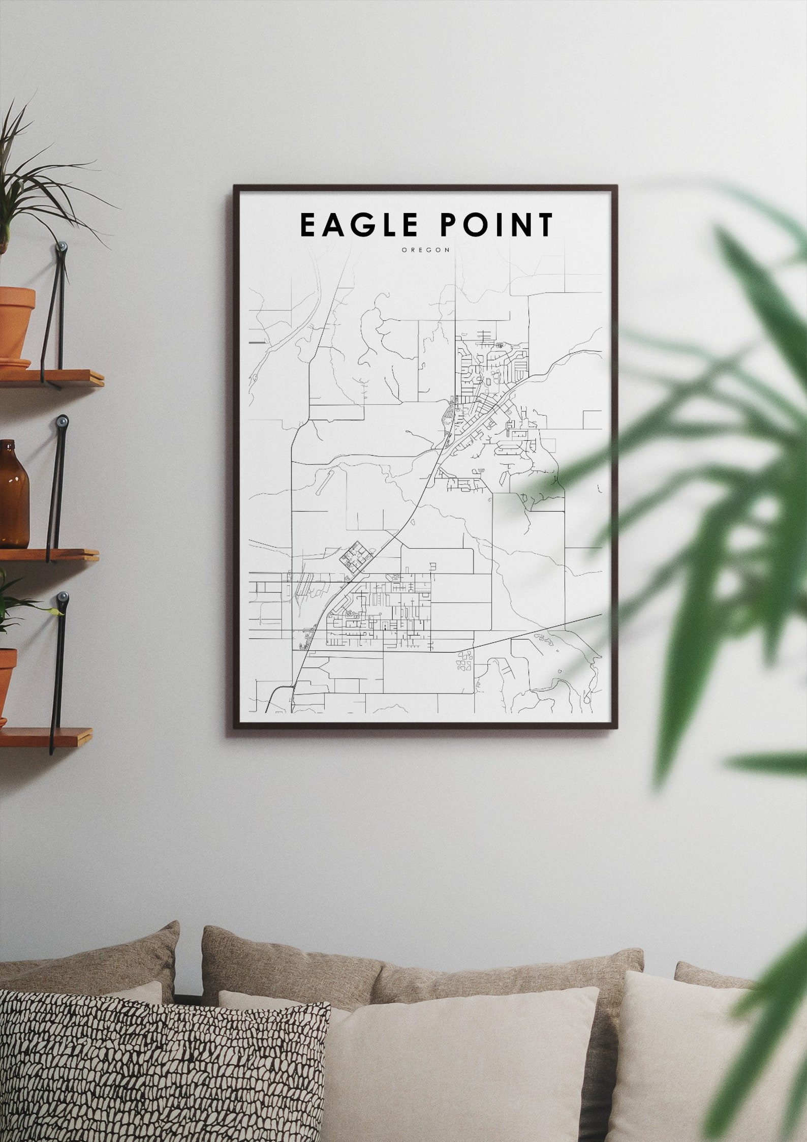 Eagle Point OR Map Print White City Oregon USA Map Art Etsy