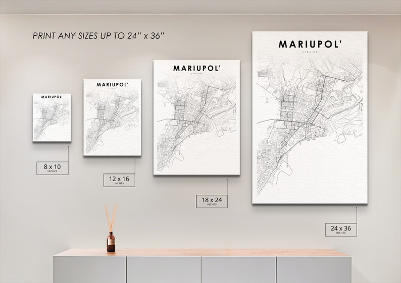 Mariupol Ukraine Map Print, Mariupol' Map Art Poster, Donetsk, City Road Street Map Print, Nursery Room Wall Office Decor, Printable Map image 5