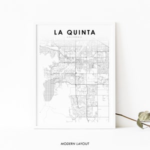 La Quinta CA carte impression, California USA carte Art affiche, Riverside, ville rue route carte impression, pépinière chambre mur bureau Decor, carte imprimable