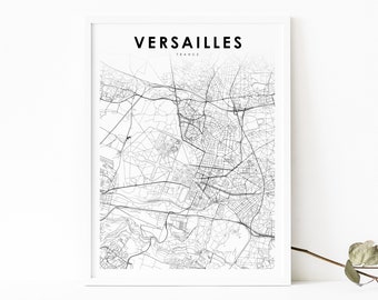 Versailles France Map Print, Map Art Poster, Yvelines Paris, City Street Road Map Print, Nursery Room Wall Office Decor, Printable Map
