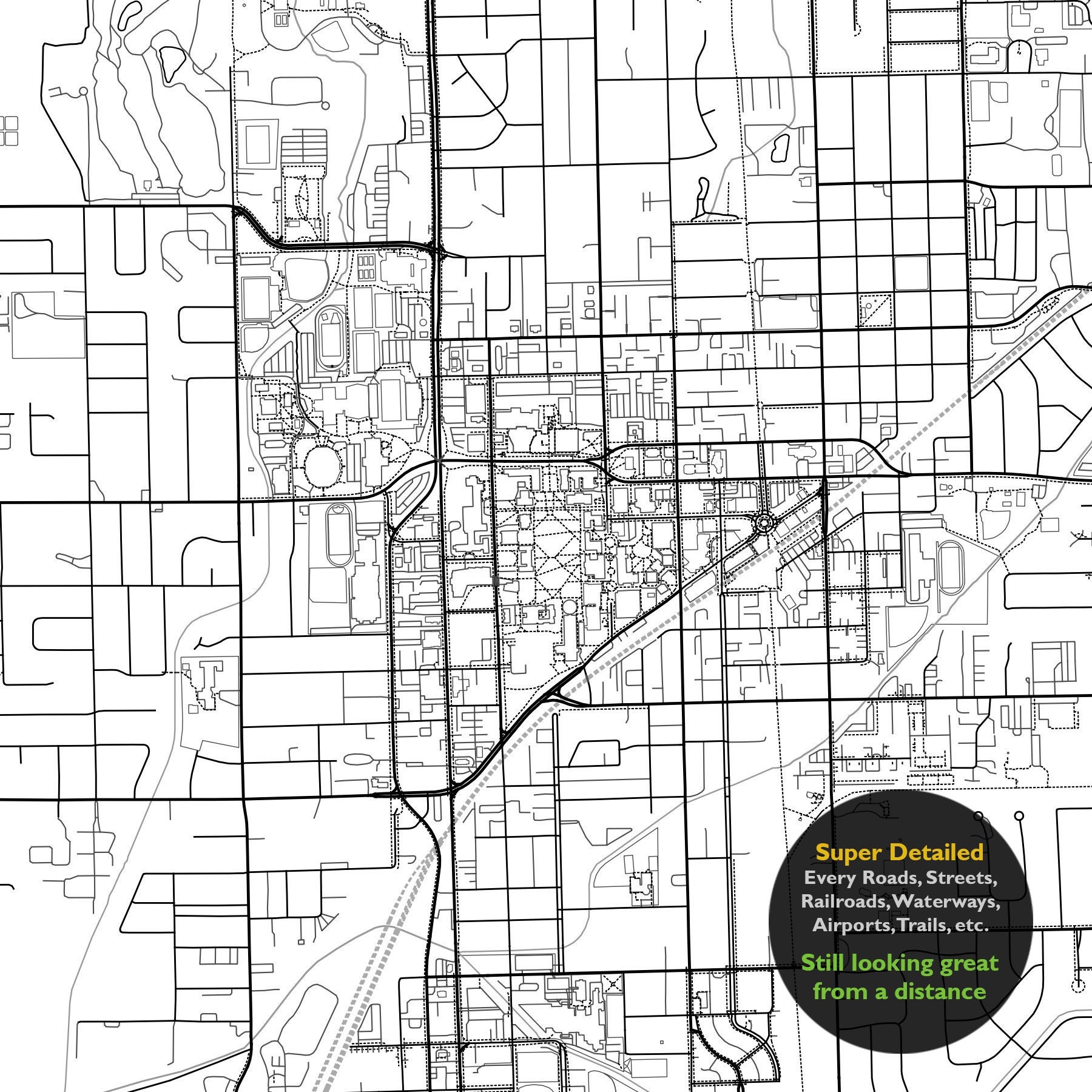 Bloomingtonnormal IL Map Print Illinois USA Map Art Poster Etsy