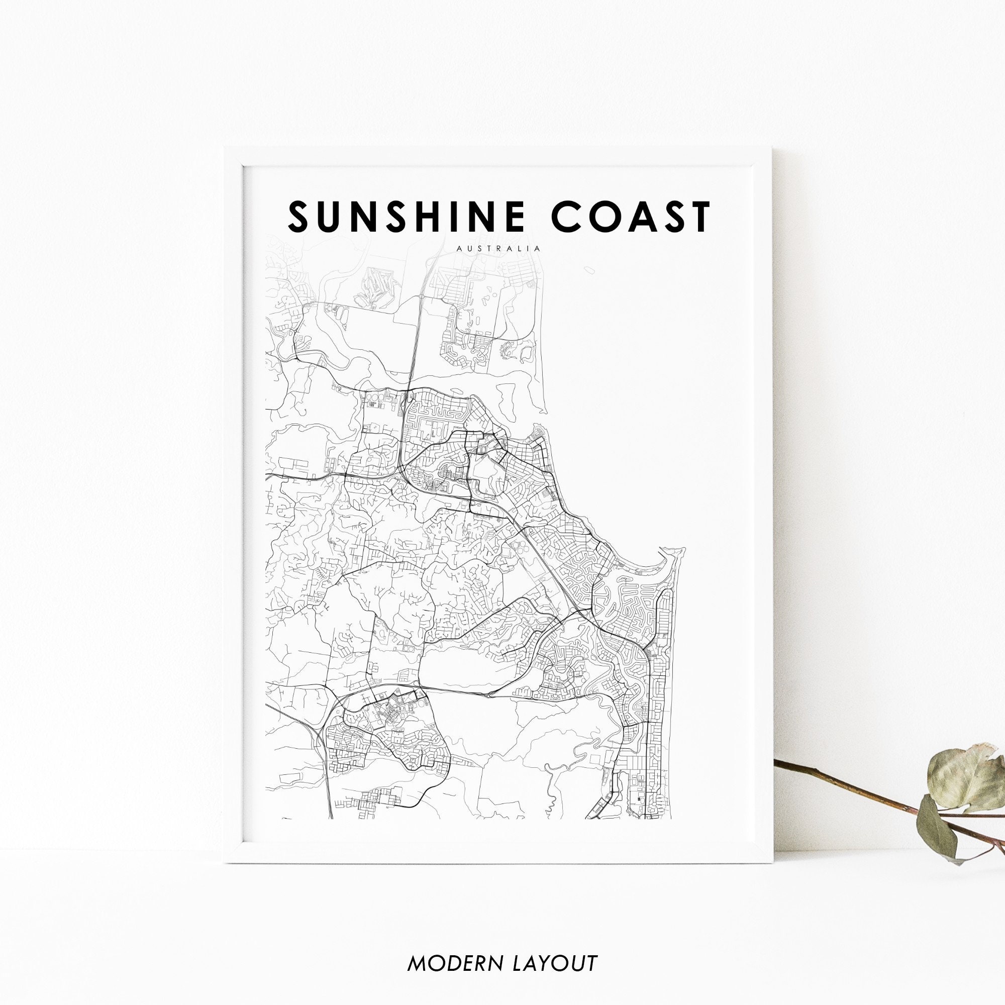 Sunshine Coast QLD Australia Map Print Map Art Poster Etsy