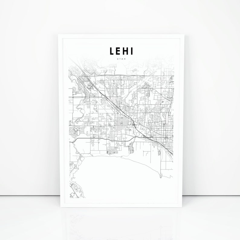 Lehi UT Map Print Utah USA Map Art Poster Provo Orem City | Etsy