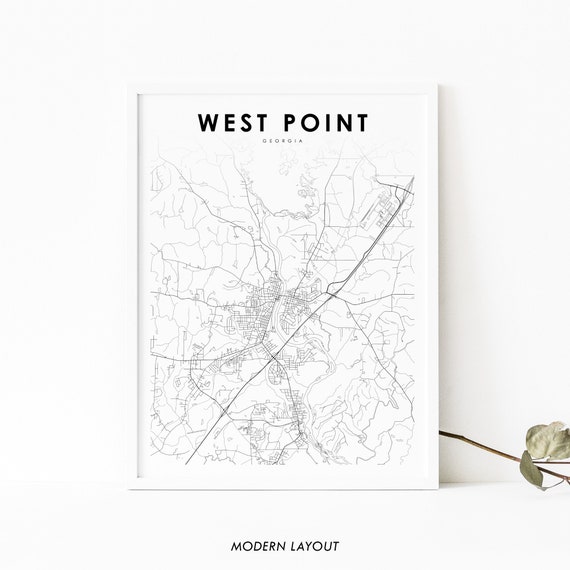 West Point GA Map Print USA Map Art Poster Etsy