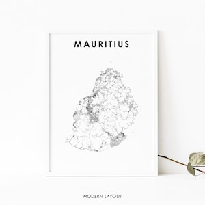 Mauritius kaart afdrukken, land routekaart kunst poster, Maurice Moris, Port Louis Afrika kaart kunst, kinderkamer muur kantoor decor, afdrukbare kaart