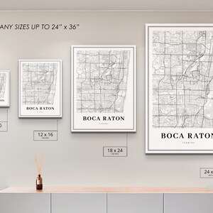 Boca Raton FL Map Print, Florida USA Map Art Poster, Deerfield Beach ...