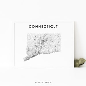 Connecticut kaart afdrukken, State Road Map afdrukken, CT USA Verenigde Staten kaart Art Poster, kinderkamer muur Office Decor, afdrukbare kaart