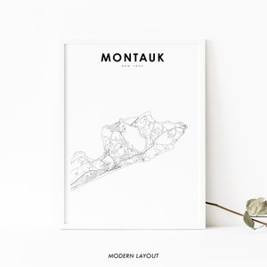 Montauk NY Map Print, New York NY USA Map Art Poster, City Street Road Map Print, Nursery Room Wall Office Decor, Printable Map