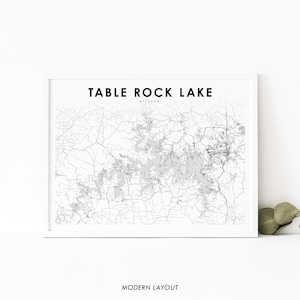Table Rock Lake MO Karte Print, Missouri USA Karte Kunst Poster, Stadt Straße Road Map Print, Kinderzimmer Wand Büro Dekor, druckbare Karte