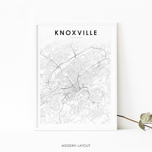 Knoxville TN Karte Druck, Tennessee USA Karte Kunst Poster, Knox County, Stadt Straße Straßenkarte Druck, Kinderzimmer Wand Büro Dekor, druckbare Karte