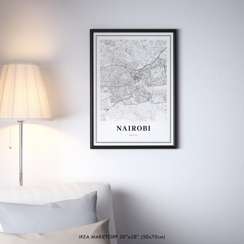Nairobi Kenya Map Print, Map Art Poster, Nyrobi Africa City Street Road Map Print, Nursery Room Wall Office Decor, Printable Map image 4